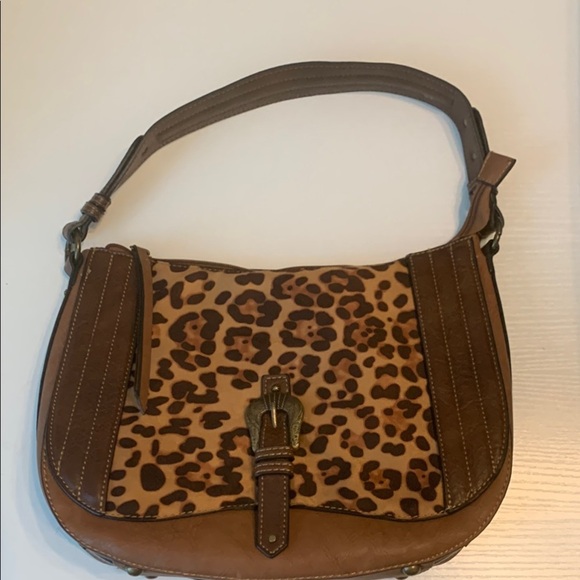 Justin Handbags - Justin Leopard Print Brown Shoulder Bag